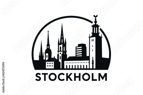 Stockholm city skyline with iconic buildings and landmarks