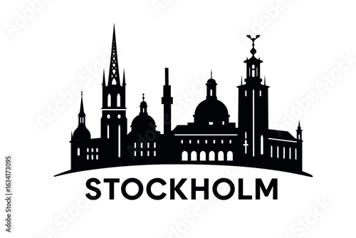 Stockholm city skyline with iconic buildings and landmarks