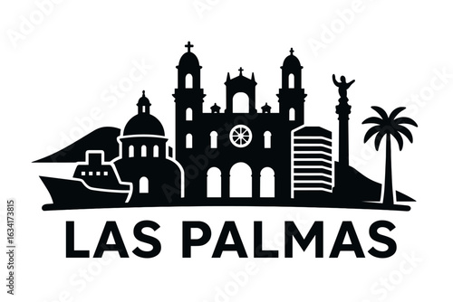 City skyline with iconic buildings and landmarks, Las Palmas de Gran Canaria