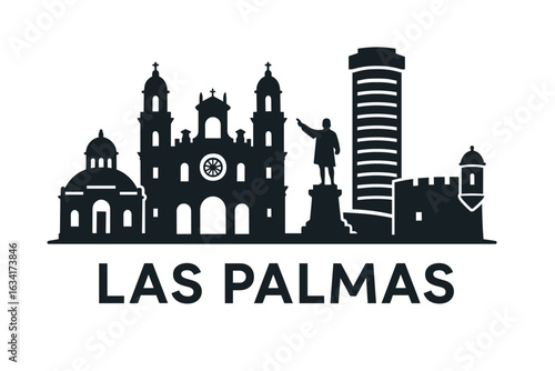 City skyline with iconic buildings and landmarks, Las Palmas de Gran Canaria