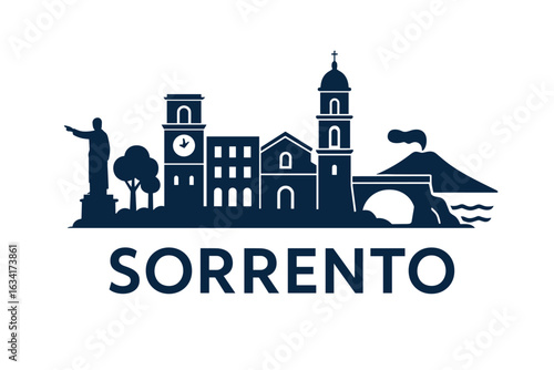 City skyline with iconic buildings and landmarks, Sorrento