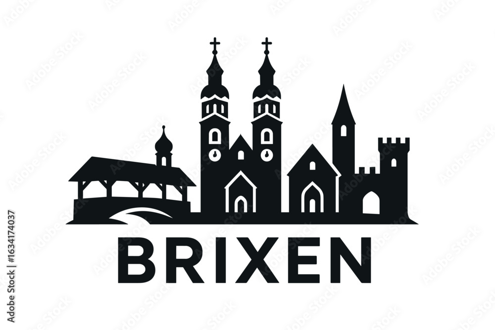 Obraz premium City skyline with iconic buildings and landmarks, Brixen