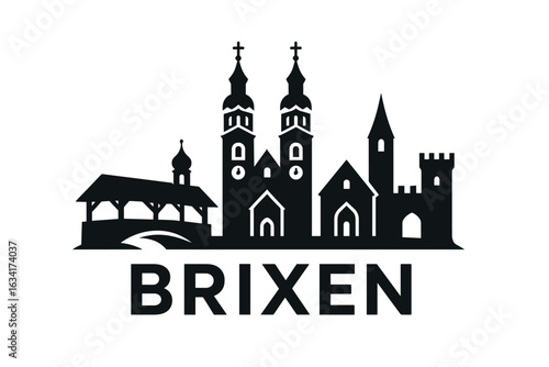 City skyline with iconic buildings and landmarks, Brixen