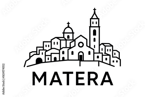 City skyline with iconic buildings and landmarks, Matera