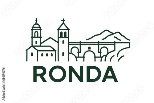 City skyline with iconic buildings and landmarks, Ronda