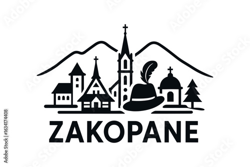 City skyline with iconic buildings and landmarks, Zakopane