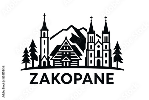 City skyline with iconic buildings and landmarks, Zakopane