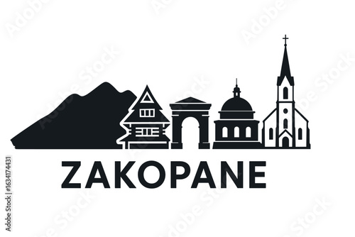 City skyline with iconic buildings and landmarks, Zakopane