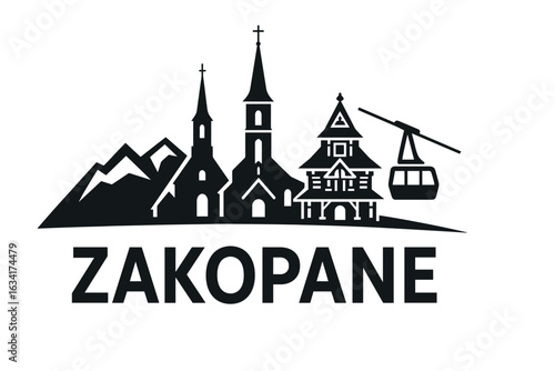 City skyline with iconic buildings and landmarks, Zakopane