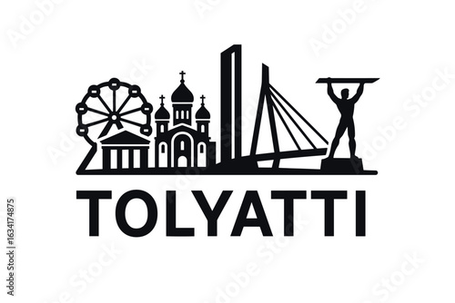 City skyline with iconic buildings and landmarks, Tolyatti
