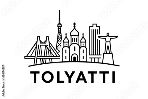 City skyline with iconic buildings and landmarks, Tolyatti
