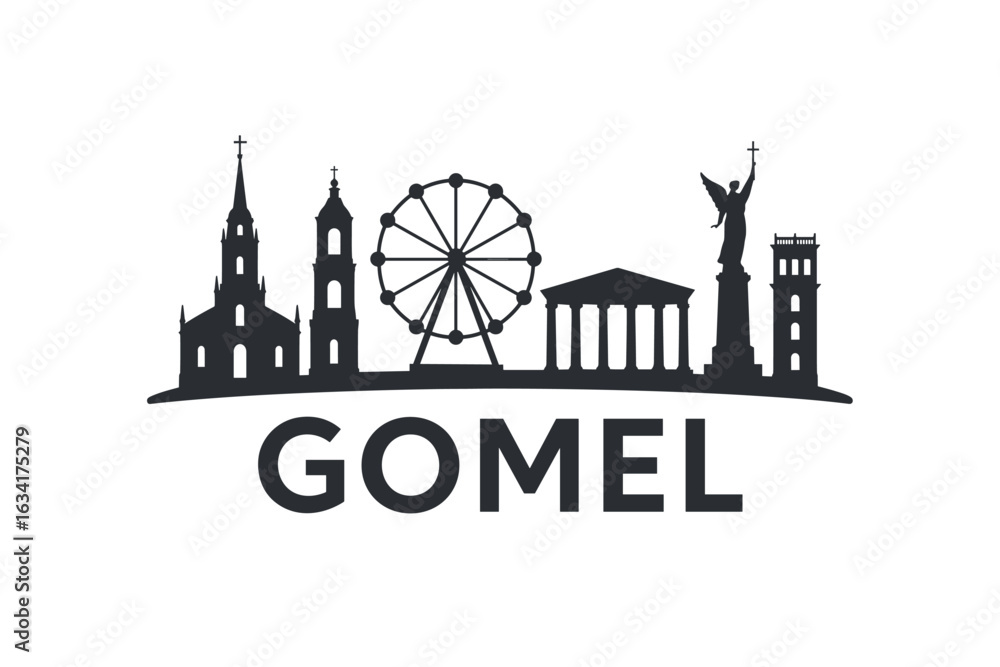 Fototapeta premium City skyline with iconic buildings and landmarks, Gomel