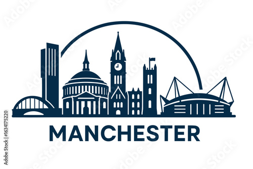 Wallpaper Mural City skyline with iconic buildings and landmarks, Manchester Torontodigital.ca