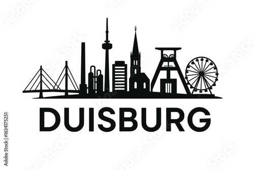 City skyline with iconic buildings and landmarks, Duisburg