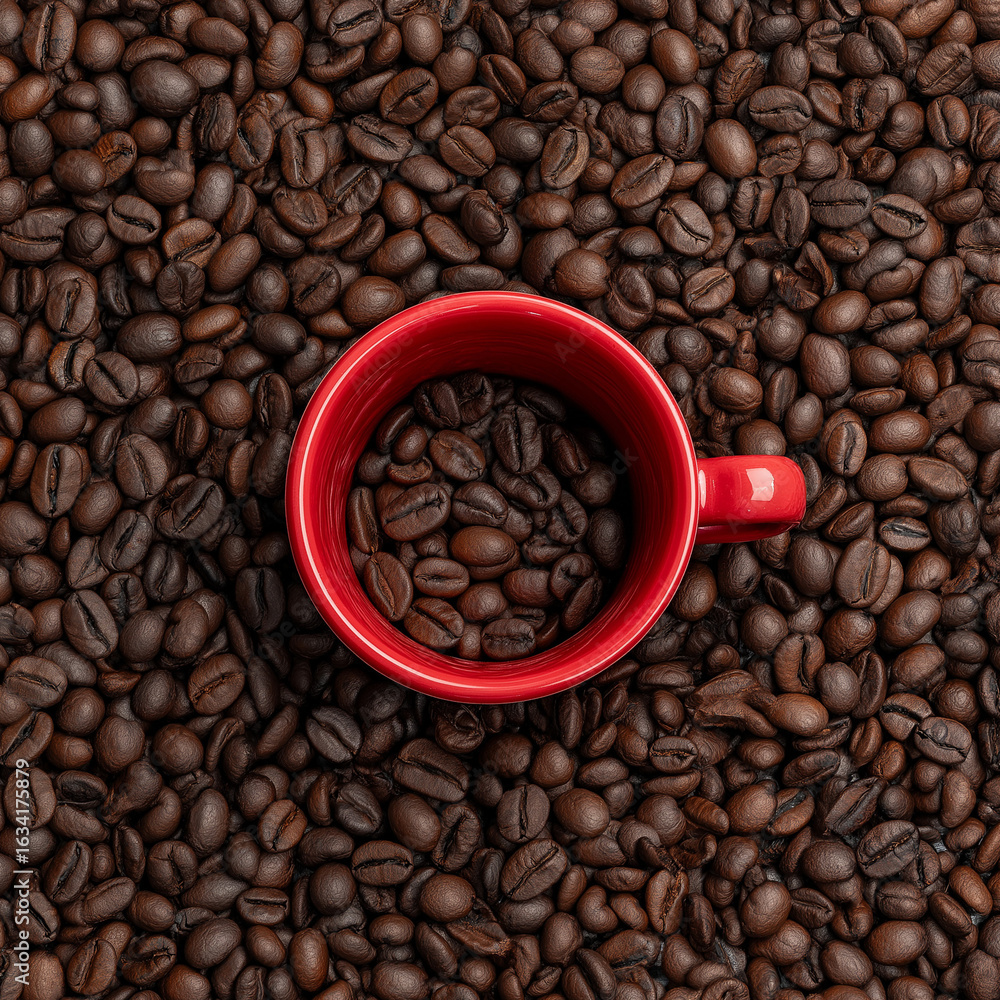 Fototapeta premium coffee beans and cup