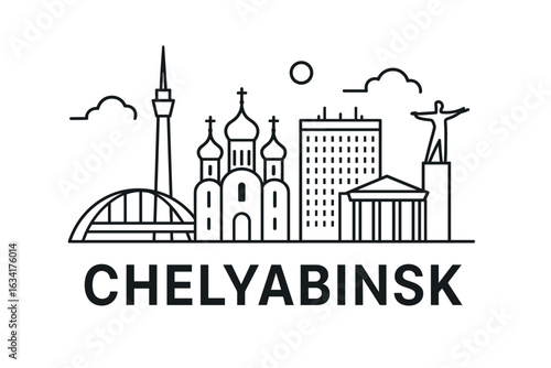 City skyline with iconic buildings and landmarks, Chelyabinsk