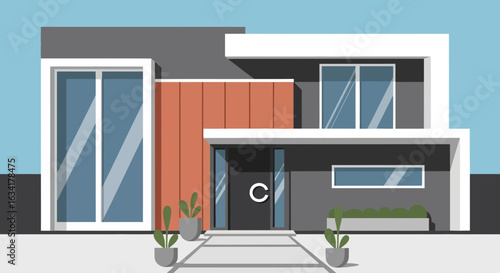 Modern House With Clean Lines And Geometrical Architectural Design