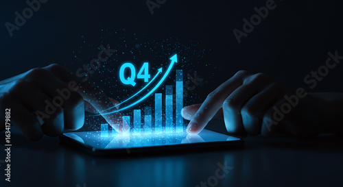 Q4 Business Growth Data Analysis Technology Digital Success Future