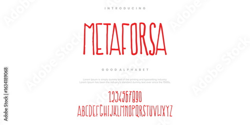 Metaforsa Modern minimal abstract alphabet fonts. Typography technology, electronic, movie, digital, music, future, logo creative font. vector illustration