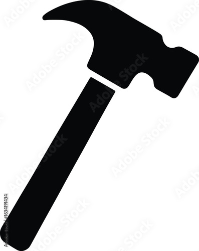 Silhouette hammer tool construction carpenter handyman equipment vector illustrator