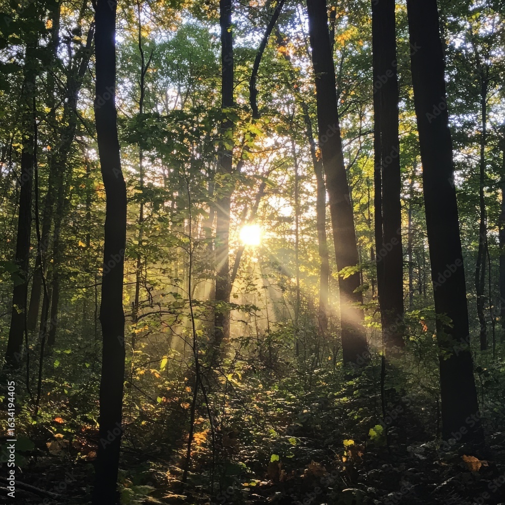 Sunny morning in the forest Sunny morning in the forest
