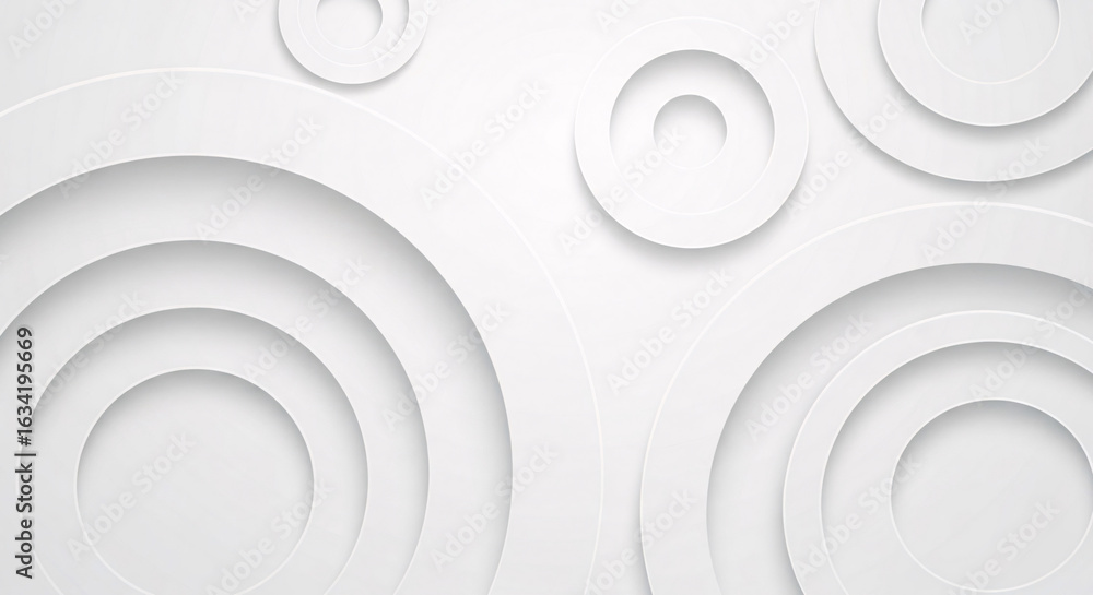 Fototapeta premium Clean White Neumorphic Circles Background