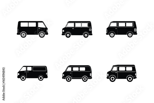mini van icon silhouette vector illustration