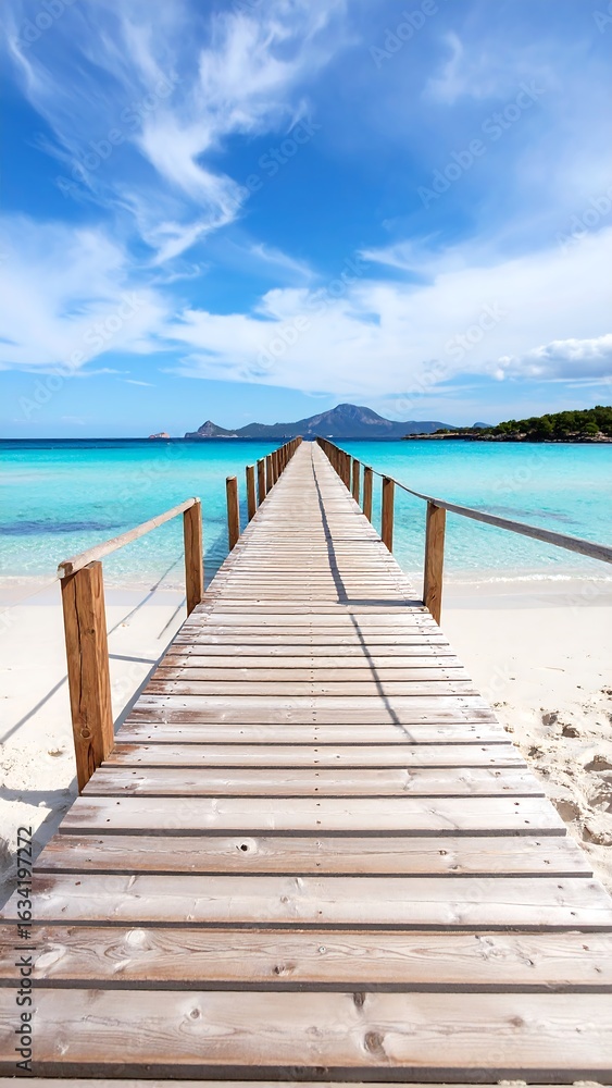 Obraz premium Wooden pier leading to turquoise water (1)
