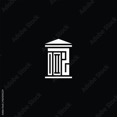 Minimalist vector logo depicting a classical column structure with a triangular roof, symbolizing strength, heritage, and tradition