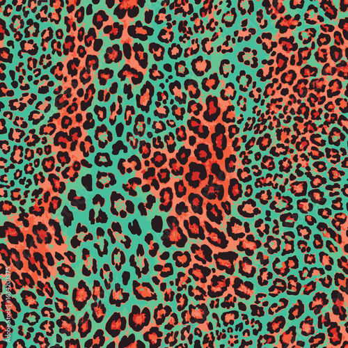 Trendy Elegant shape vector blurred earth skin tones trendy leopard animal skin wild life hand drawn seamless pattern wrapping paper decorative,  print canvas repeatable pattern, Fashionable Luxury 