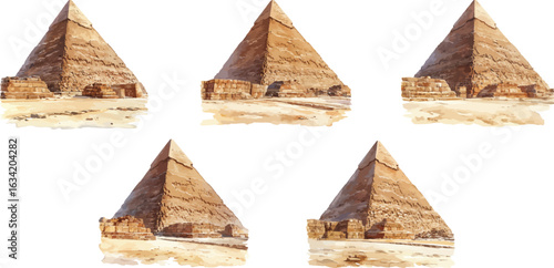 Egyptian Pyramid Watercolor Clipart