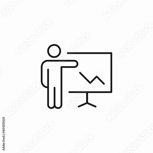 person presenting graph icon sign vector