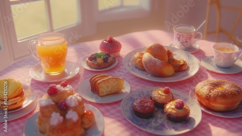 Wallpaper Mural Delightful Morning Spread with Pastries and Fresh Drinks Torontodigital.ca