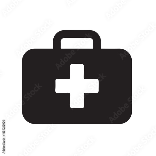 Healthcare Emergency First Aid Kit Symbol Vector