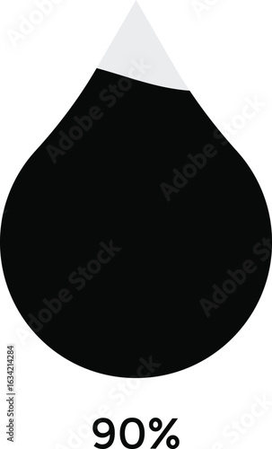 Water drop percent indicator. Liquid level icons. Loading indicator. Water droplet loading infographic set
