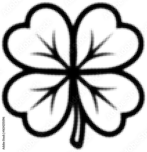 Black dotted four leaf clover illustration