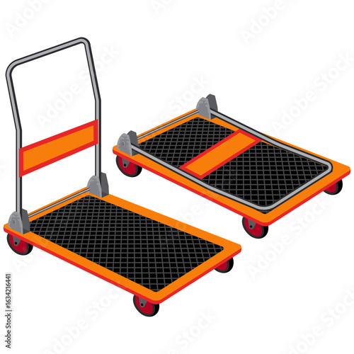 foldable platform hand truck vector drawing.