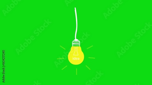 Wallpaper Mural Light bulb icon – Brilliant Idea depicting a moment of inspiration and creativity on green screen. Torontodigital.ca