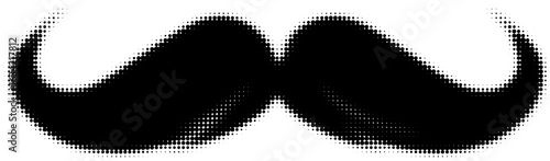 Black stylized mustache silhouette with halftone effect