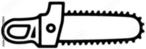 Wallpaper Mural Black and white illustration of a chainsaw with dotted texture effect Torontodigital.ca