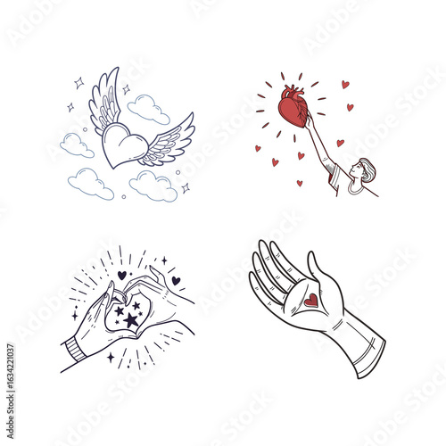 vector illustration of a Heart Icons
