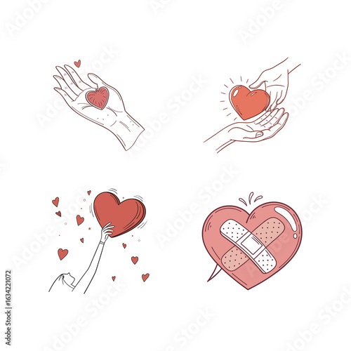 hand drawn hearts