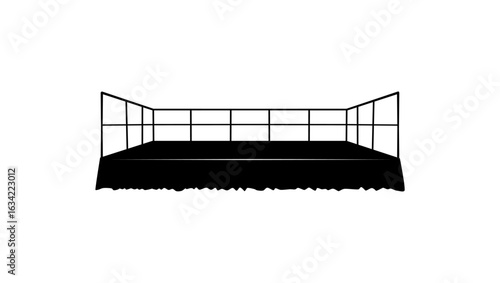 Portable Stage Riser Platform, black isolated silhouette