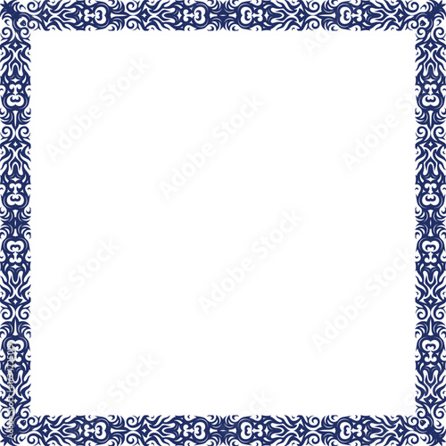 Decorative Square Frame with Ornamental Border, Elegant Floral Border with Intricate Leaf and Bloom Details, cover frame design, glass frame design, tiles floral decoration.