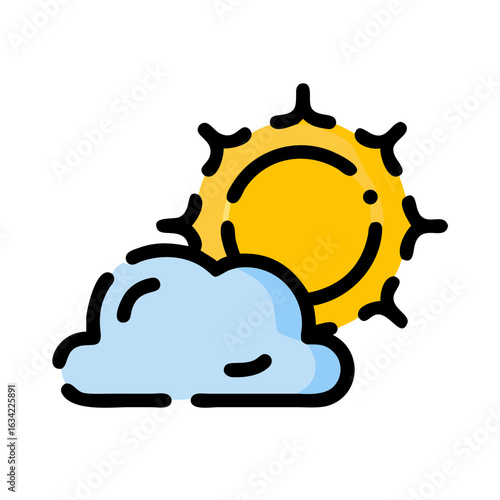 Sunny weather with partial clouds creating a bright and cheerful atmosphere in the afternoon sky