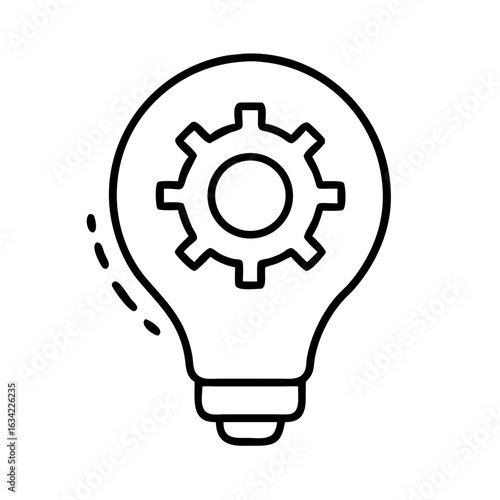 Creative light bulb representing ideas and innovation with gears symbolizing engineering and technology concepts