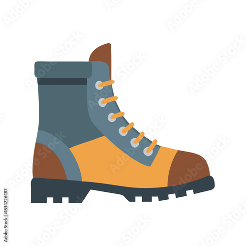 Stylish blue and orange hiking boot ideal for outdoor adventures and rugged terrains