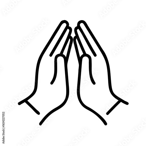Hands in prayer position symbolizing faith and spirituality  