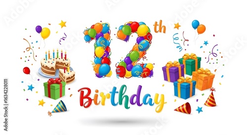 Festive 12th Birthday Celebration Design