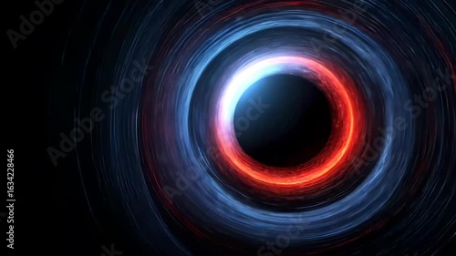 Vibrant abstract light swirl in blue and red tones depicting a cosmic portal